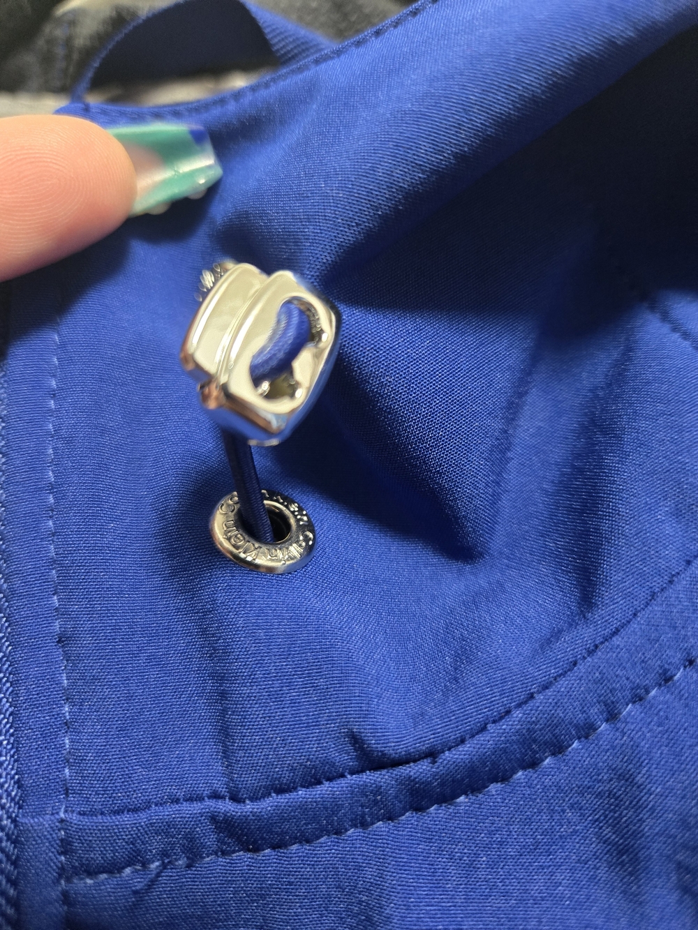 Calvin Klein Blue Zip-Up Hooded Coat - Picture 7 of 8